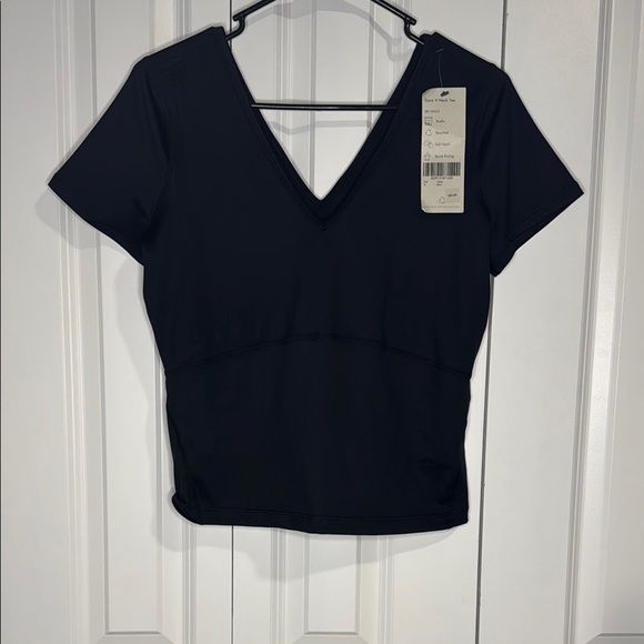 Sweaty Betty Gaia Black V-Neck Short Sleeve Top - Picture 1 of 6
